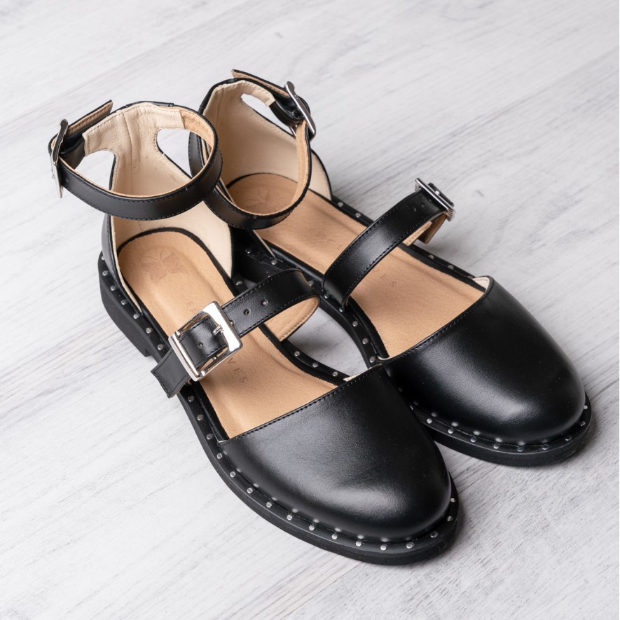 .Pantofi -  Double Belt -  Black 